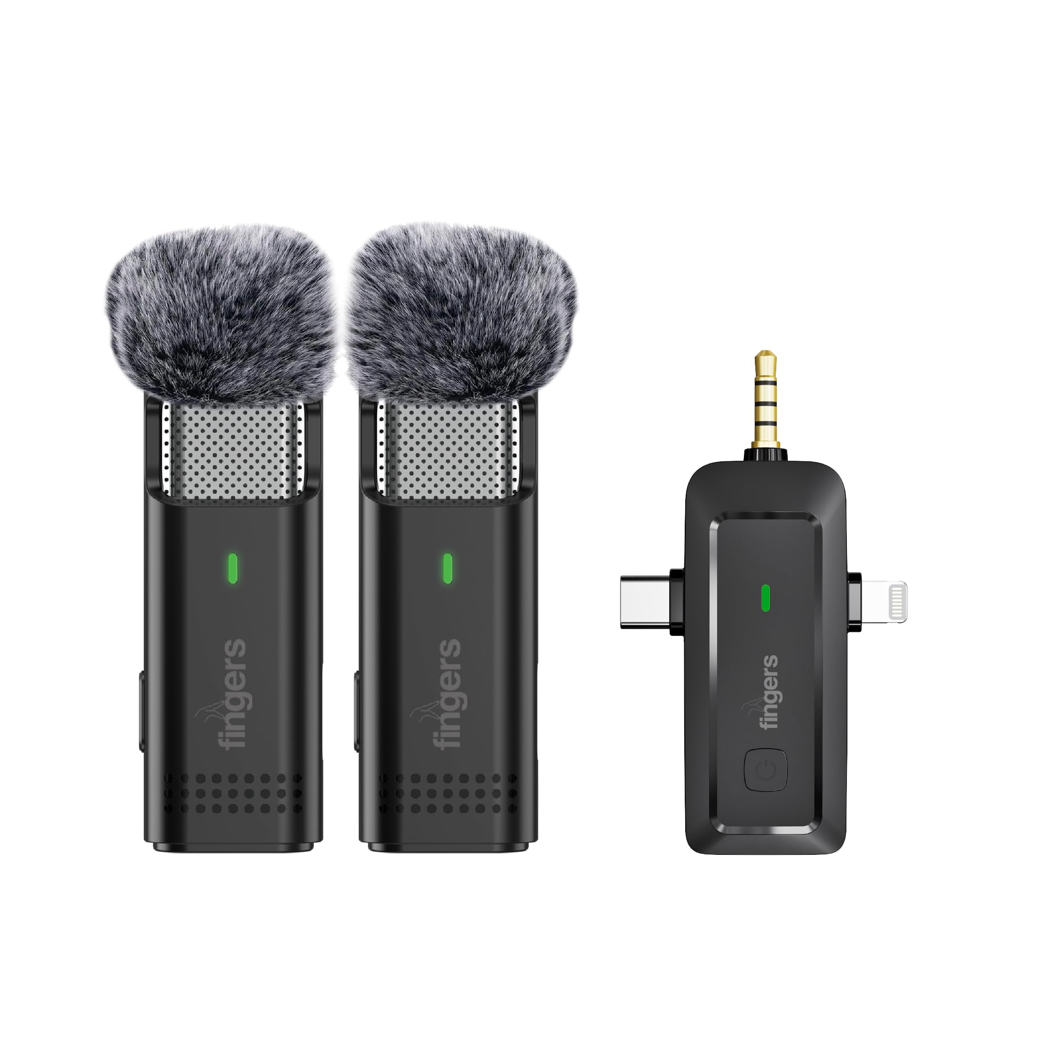 FINGERS PhoneMic-3C-2Mic Wireless Lavalier Microphone for Mobile Recording & Streaming (3-in-1 Receiver - Type-C, Lightning, 3.5mm, Noise Reduction, 20m Range, Wind-Muff Filters & Carry Case Bundled)-image-47