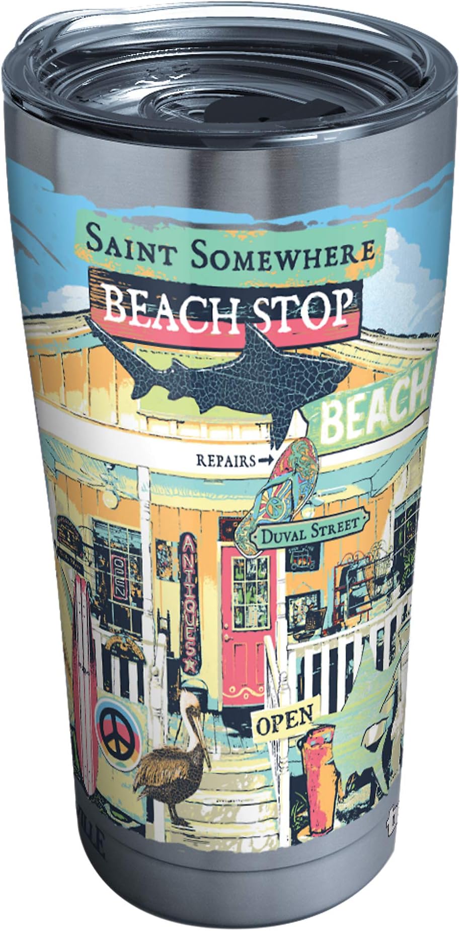 Tervis Margaritaville - Beach Shop Stainless Steel Insulated Tumbler with Lid, 20 oz, Silver