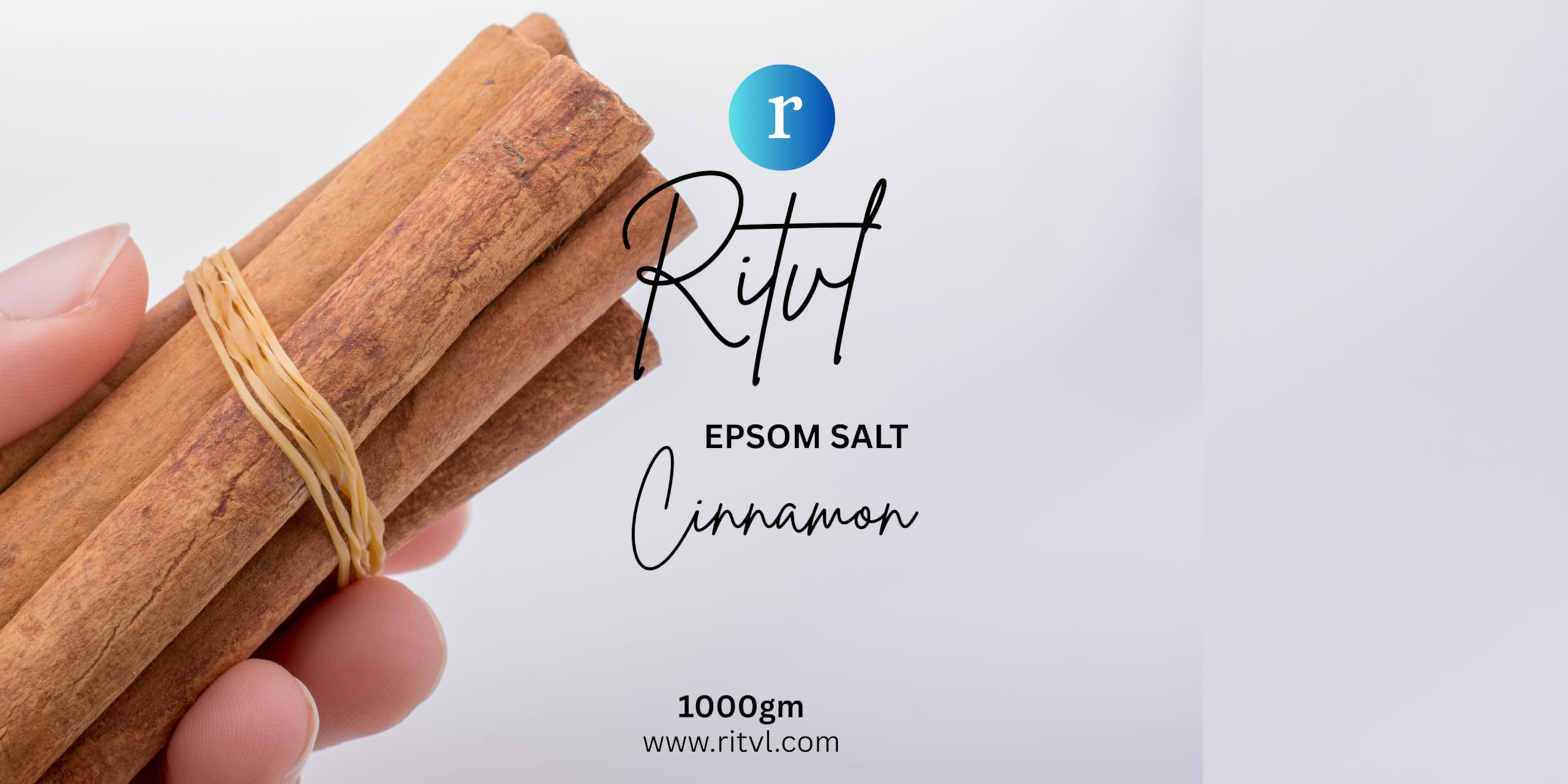 Ritvl Cinnamon Epsom Bath Salt, Cinnamon Scent, Natural Crystal Flakes, 1000g, With Essential Oils for Muscle Relief, Relaxation, Pain Relief-picture-53