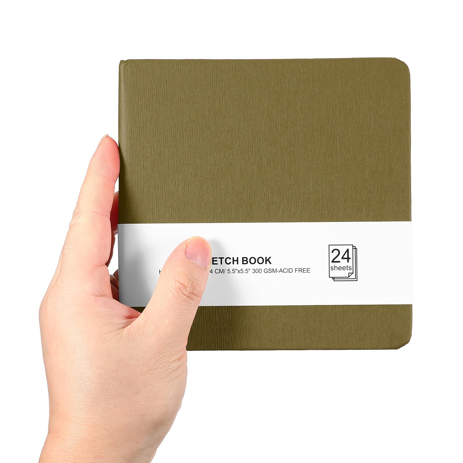 PATIKIL 5.5x5.5 Small Sketchbook, Mini Sketchbook Watercolor Paper Pad 300GSM Thick Paper 24 Sheets/48 Pages Square Tiny Sketch Pad Pocket for Drawing Travel Artist Adults, Brown