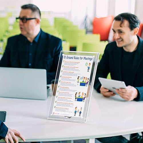 Miniatura 7 de AITEE Paquete de 3 marcos de fotos acrílicos de 8 x 10 pulgadas, marcos de fotos transparentes con soporte, marco magnético, acrílico Lucite sin