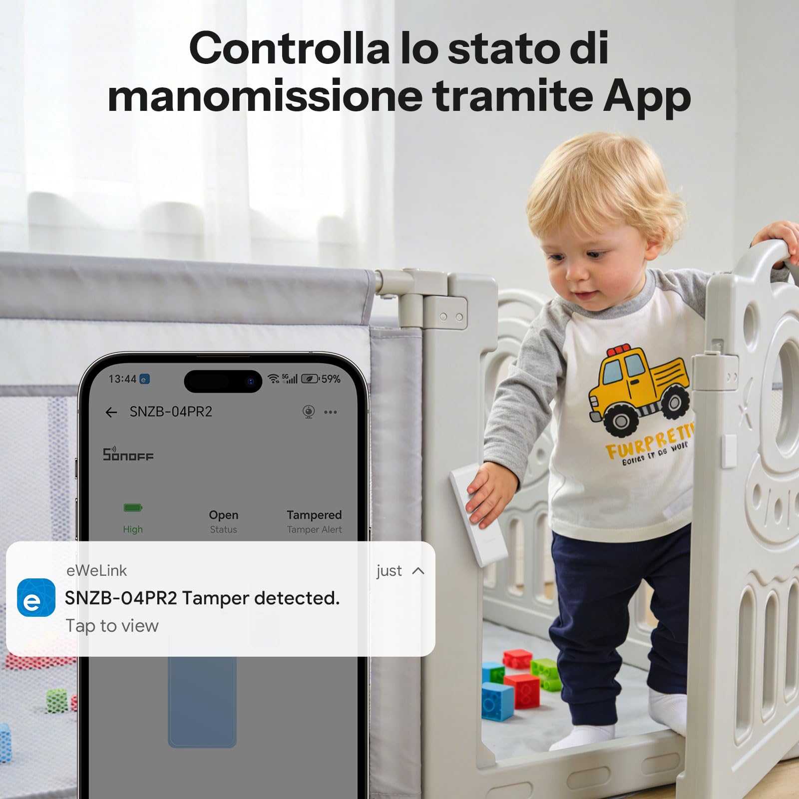 SONOFF SenseGuard DW Gen2 Zigbee Sensore per porta, monitoraggio apertura/chiusura, allarme per porte e finestre per la sicurezza domestica, allarme telefono, avviso di manomissione, domotica