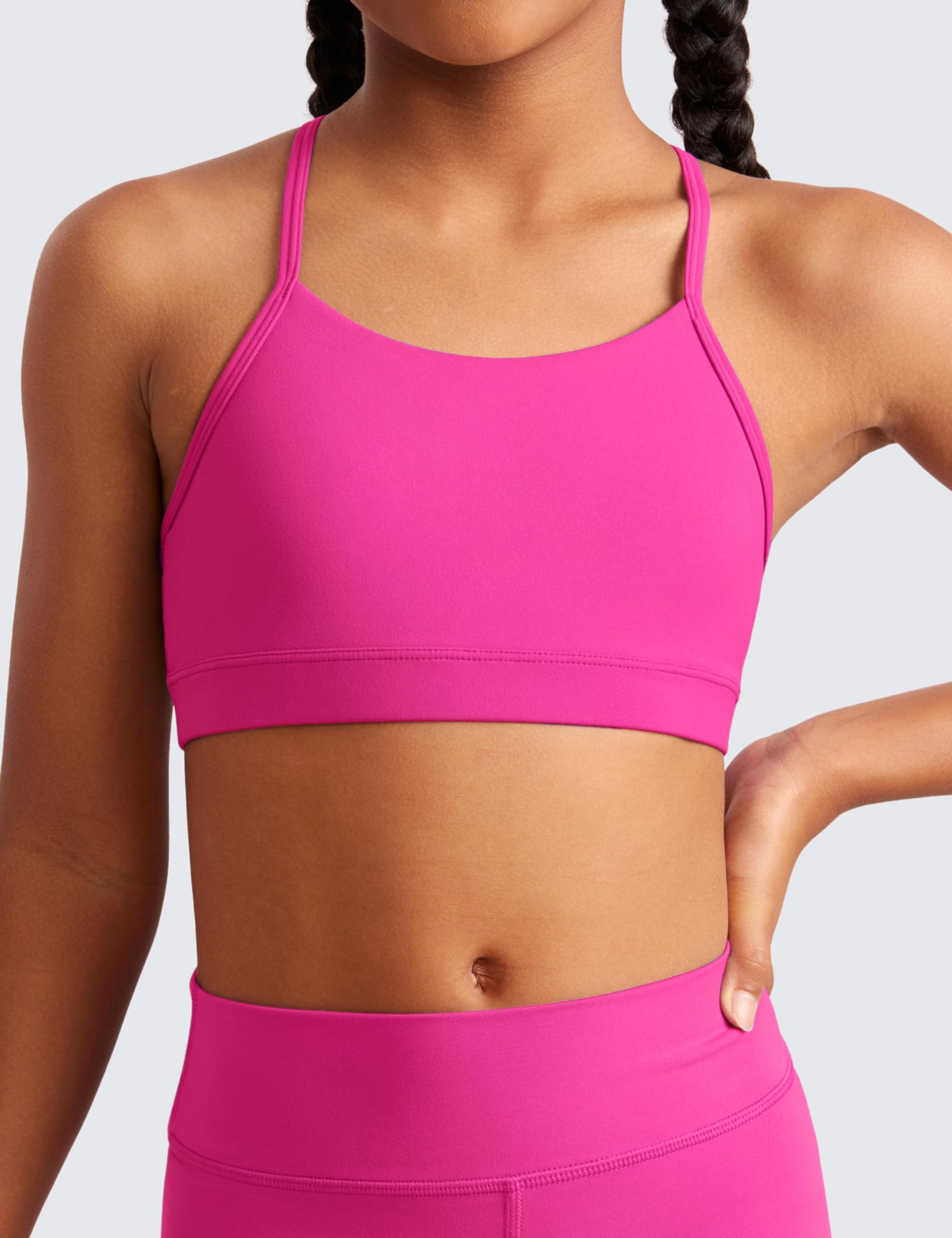 CRZ YOGA Butterluxe Filles Sport Soutien-Gorge Y Dos Yoga Entraînement Bras pour Ados