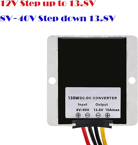 Miniatura 3 de MGGi DCDC 8V-40V Paso Arriba Paso Abajo a 13.8V 10A 138W, Regulador de Voltaje Convertidor de Impulso, Adaptador de Potencia Potenciador de Voltaje,