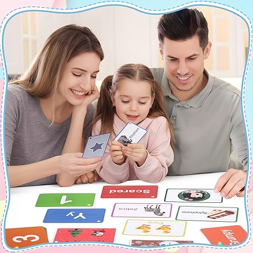 Miniatura 7 de BESARME 100 tarjetas flash para niños pequeños de 1 a 3 años, tarjetas didácticas para alfabetos, números, colores, meses, clima, formas, animales