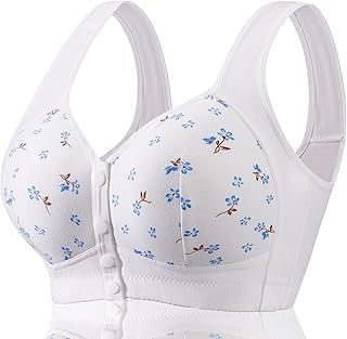 Daisy Bras for Older Women Floral Plus Size Bra Wireless Front Closure Bras for