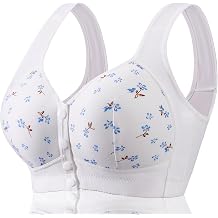 Daisy Bras for Older Women Floral Plus Size Bra Wireless Front Closure Bras for Senior Daisy Comfort Tshirt Bra