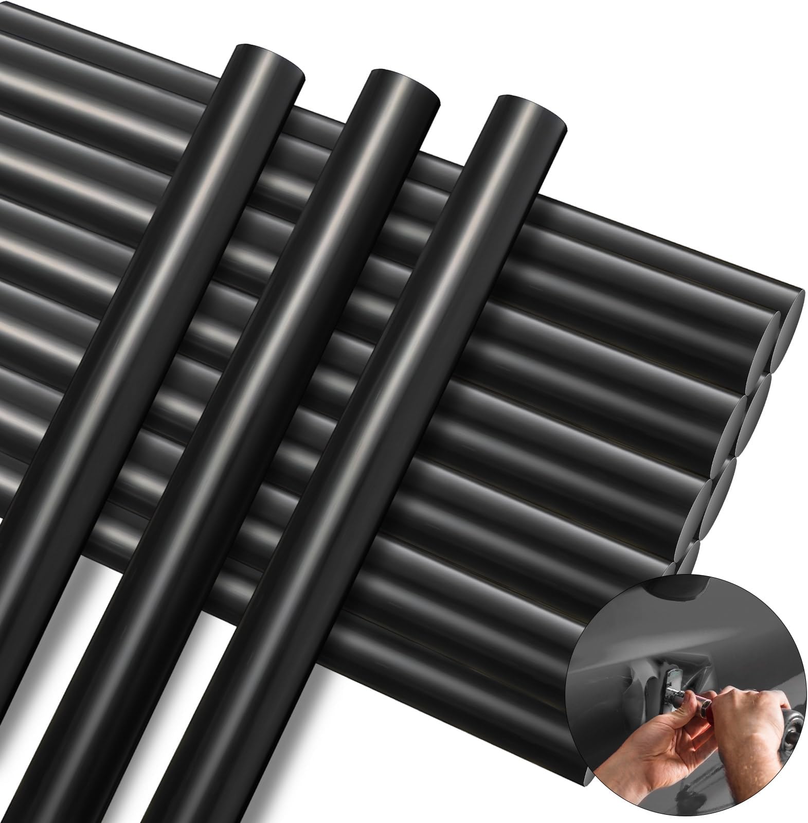 20 Pcs Paintless Dent Repair Glue Sticks Hot Glue Sticks Paintless Dent Repair Tool for Car Repair Dent Remover Tool Set, Black