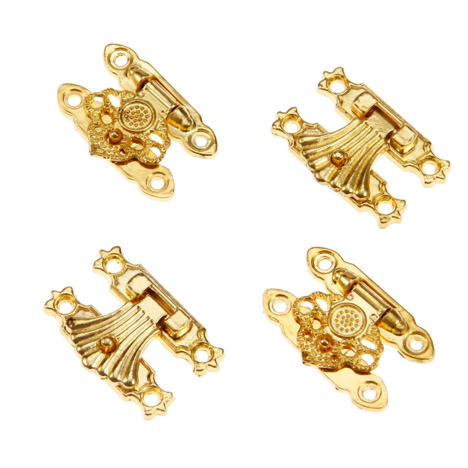 NVSFZGIYG Box Hasps Lock Catch Latches Clasps Padlock Flower Wooden Wine Gift Buckle Furniture Hardware