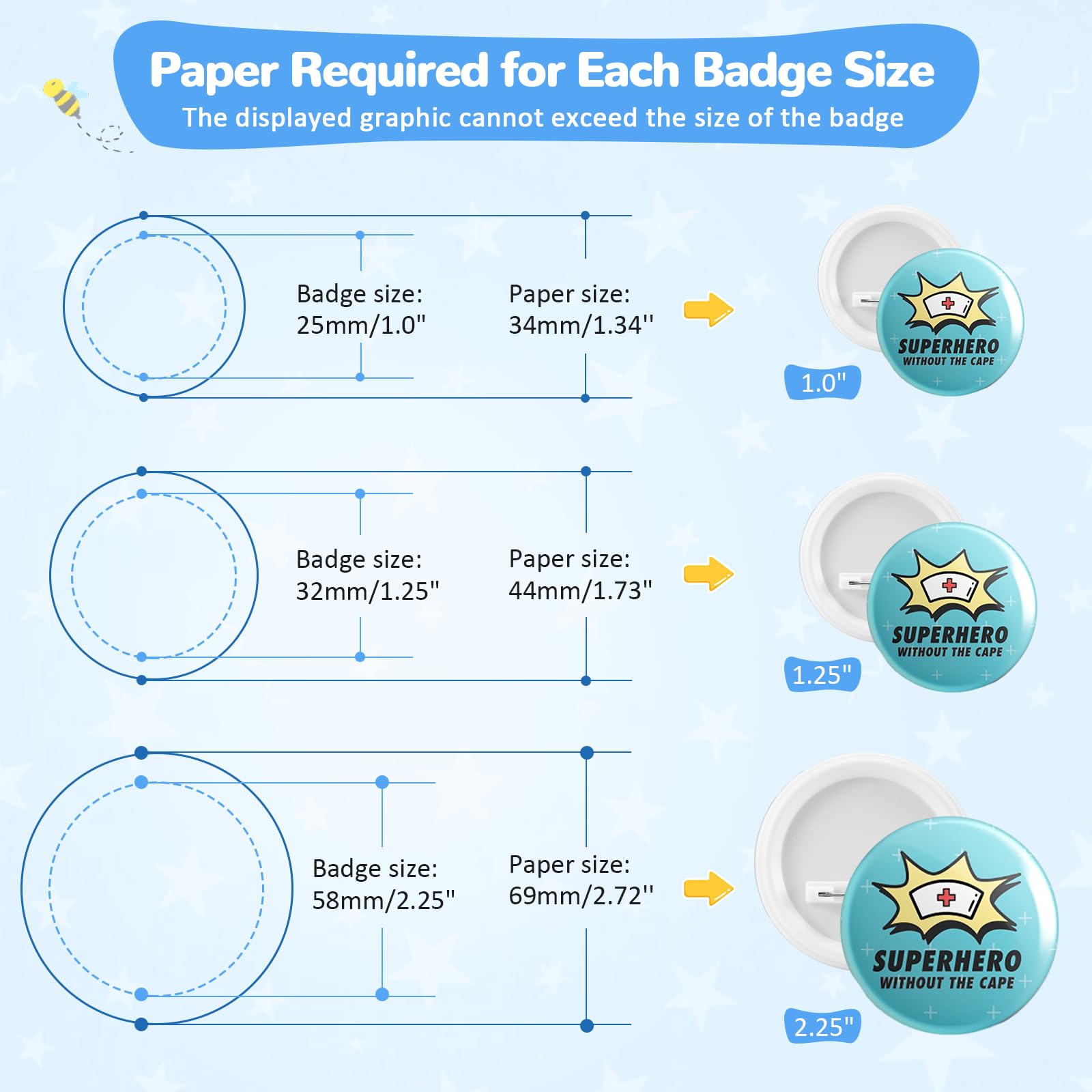 Machine à Badges de 25+32+58 mm, Button Maker 300 Ensembles de Badges en Plastique, Zimiking Machine de Pressage de Badges avec 10 Décapsuleurs, 10 Porte-clés, Moules et Découpe-Papiers Ronds (Violet)