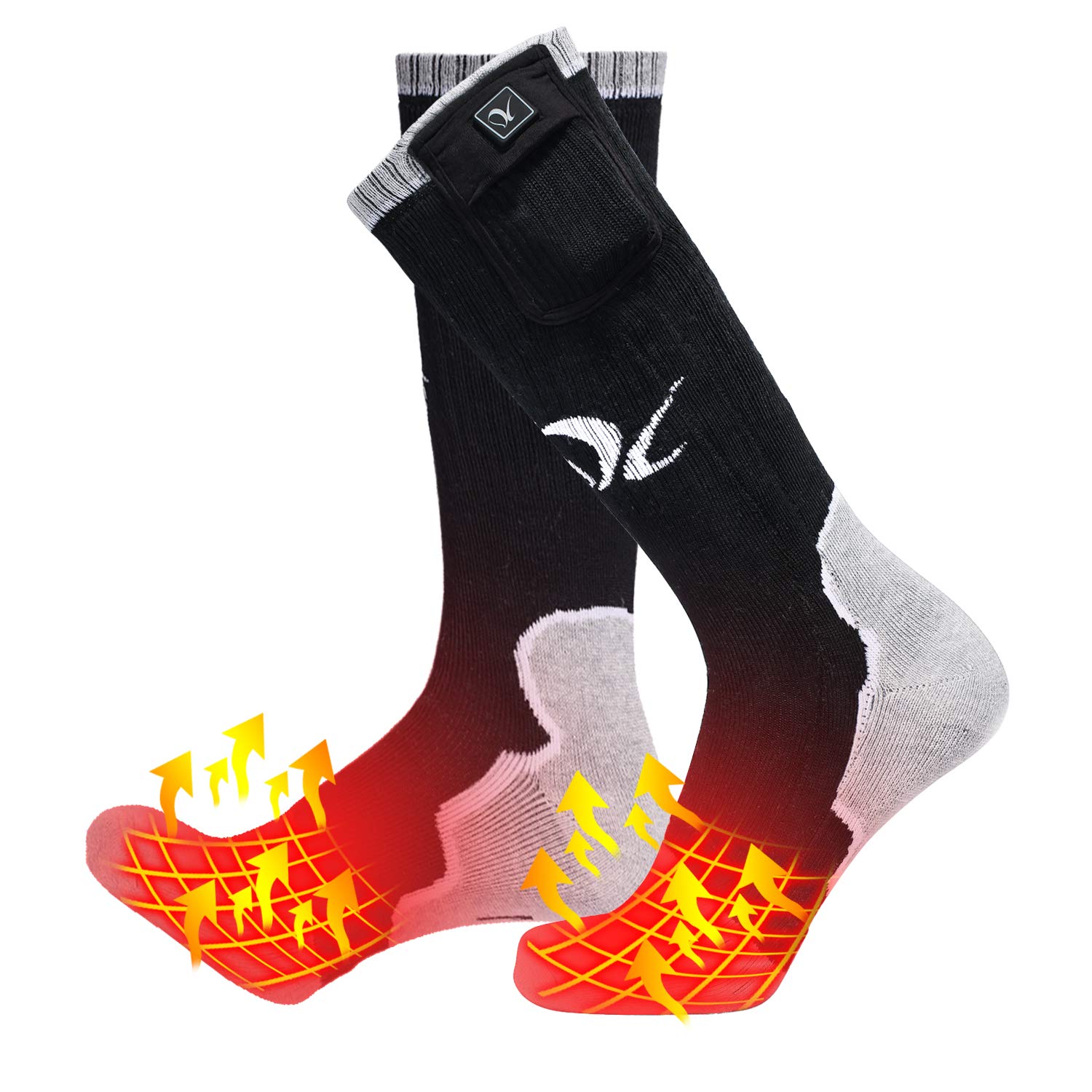 Heated Socks for Men Women, Electric Socks with 7.4V 2200mAh Rechargeable Battery Foot Warmers for Winter Sports Snow Ski Hunting Camping Hiking Riding
