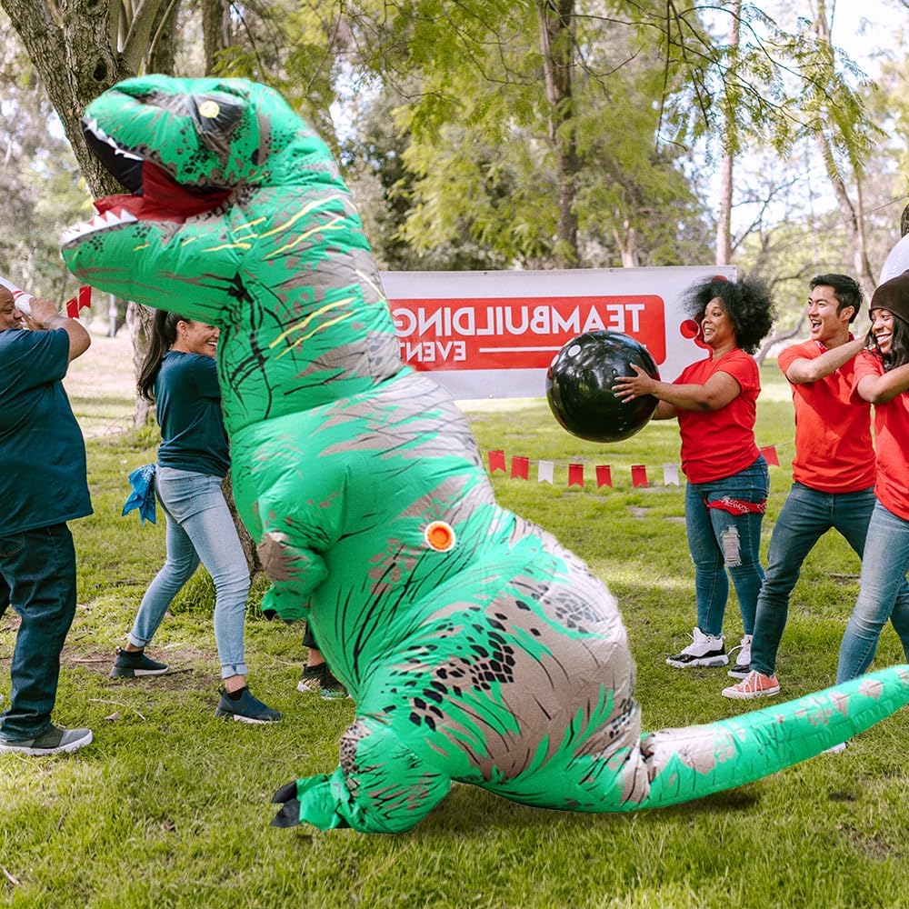 Halloween Inflatable Dinosaur Costume Adult Fancy Dinosaur Suit Blow up Trex Costume Full Body Dino Costume - Image 4