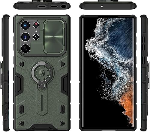 Miniatura 6 de Nillkin Funda para Galaxy S22 Ultra, funda Camshield Armor para Samsung Galaxy S22 Ultra con cubierta de protección de cámara con soporte de anillo