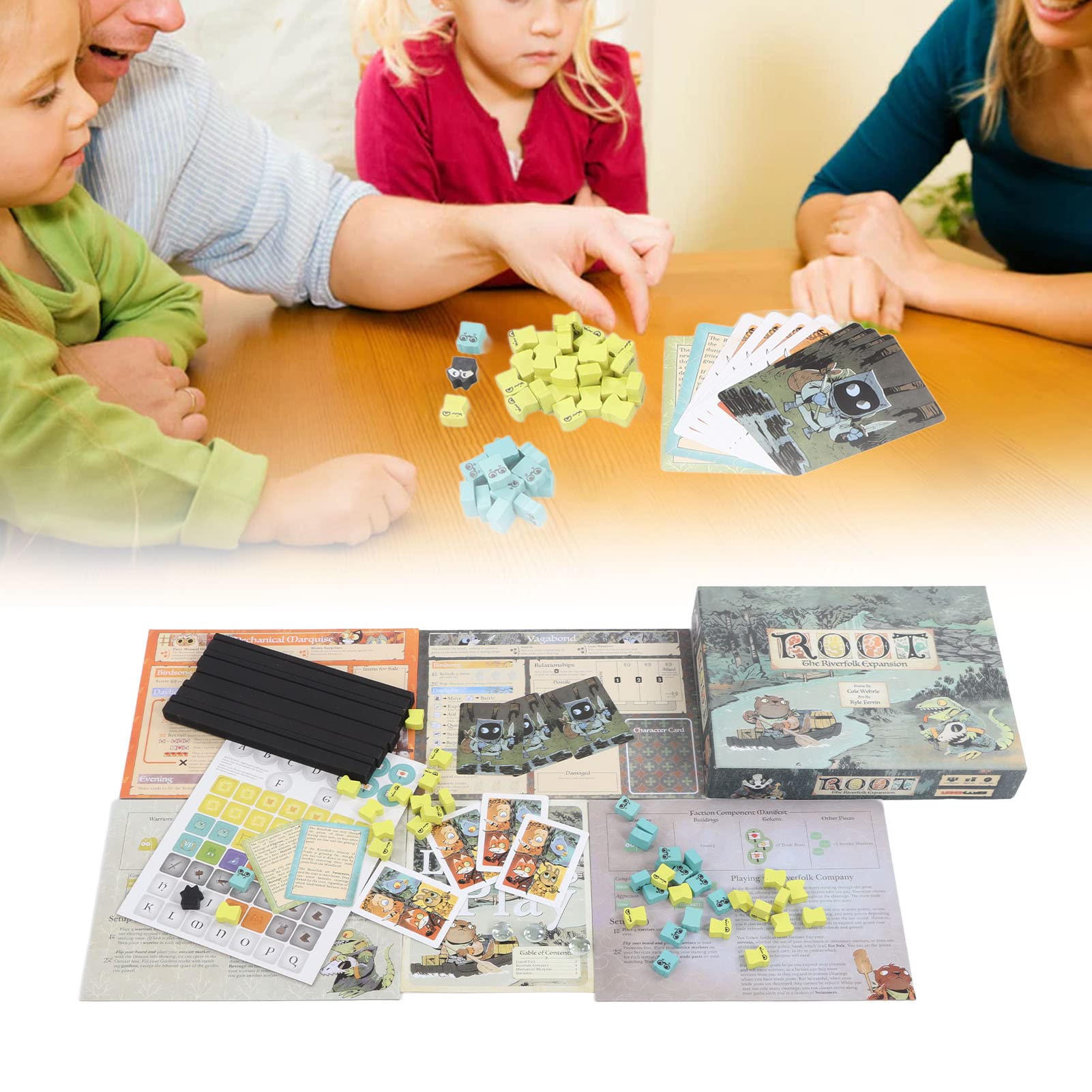 Juego de Mesa de Estrategia para niños, Juego de Mesa Educativo, Juego de Cartas de Aprendizaje e interacción Familiar con Bloques de Madera y Tarjetas de Personajes, Actividad