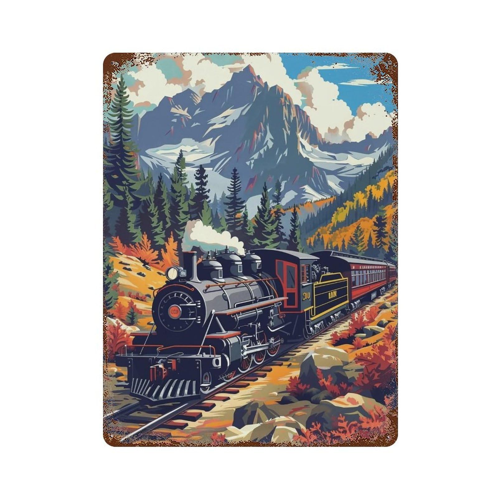 HDURYEYRYY Mountain Valley Steam Journey 03 Wall Retro Iron Vintage Art Metal Tin Sign Poster Modern Home Cofffee Club Art Bar Shop Decor 40x30cm