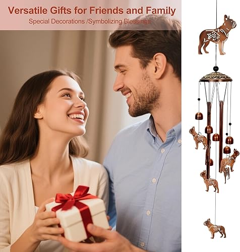 Miniatura 5 de Campanillas de viento de animales en tono cobre para exterioresinteriores, diseños de perros, jardín, patio, decoración del hogar, para mujeres,