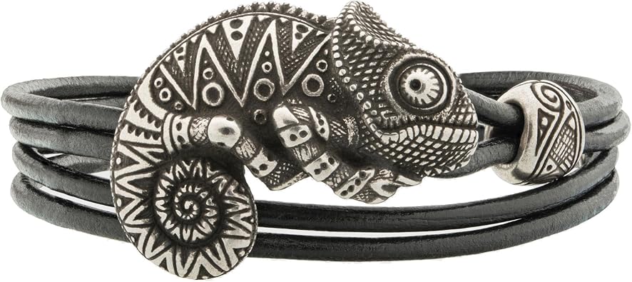 Ocean Jewelry Polynesian Inspired Bracelet Chameleon - Armband with Maori Pattern for Men Women - Tribal Nautical Surfer Beach Maori Style Design - Gift for Him and Her