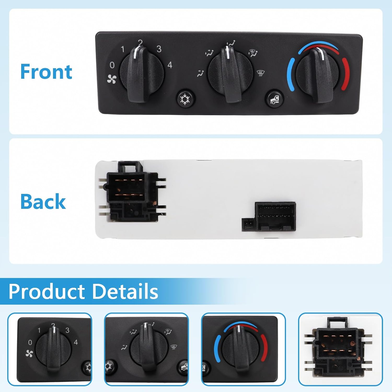 Q21-6119 HVAC A/C Heater Climate Control Module Panel Switch Compatible with Peterbilt Trucks 337 348 389 Temperature Control Panel Climate Control Module Replaces Q216119