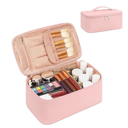 OCHEAL Bolsa de maquillaje, bolsa de maquillaje de viaje, impermeable, organizador de cosméticos, bolsa de maquillaje, bolsa de aseo para mujeres,