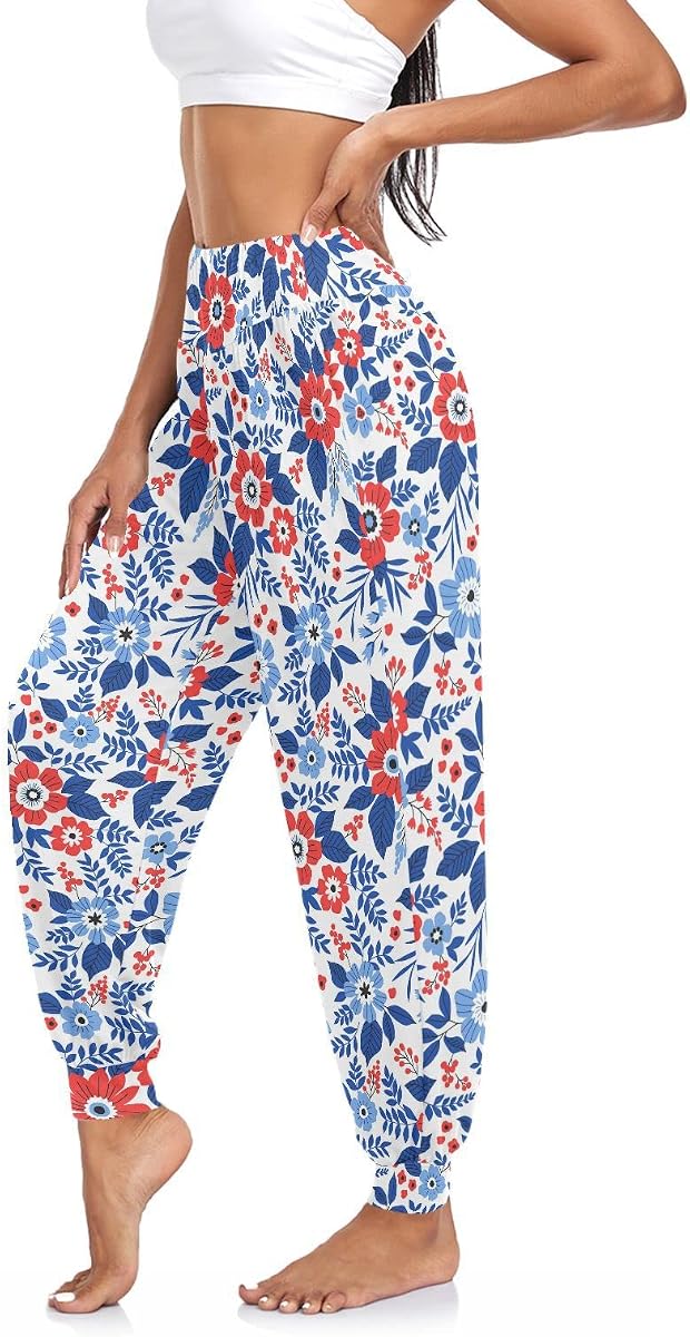 Women Yoga Pants High Waisted Stretch Loose Boho Trousers Sports Dance Harem Pants