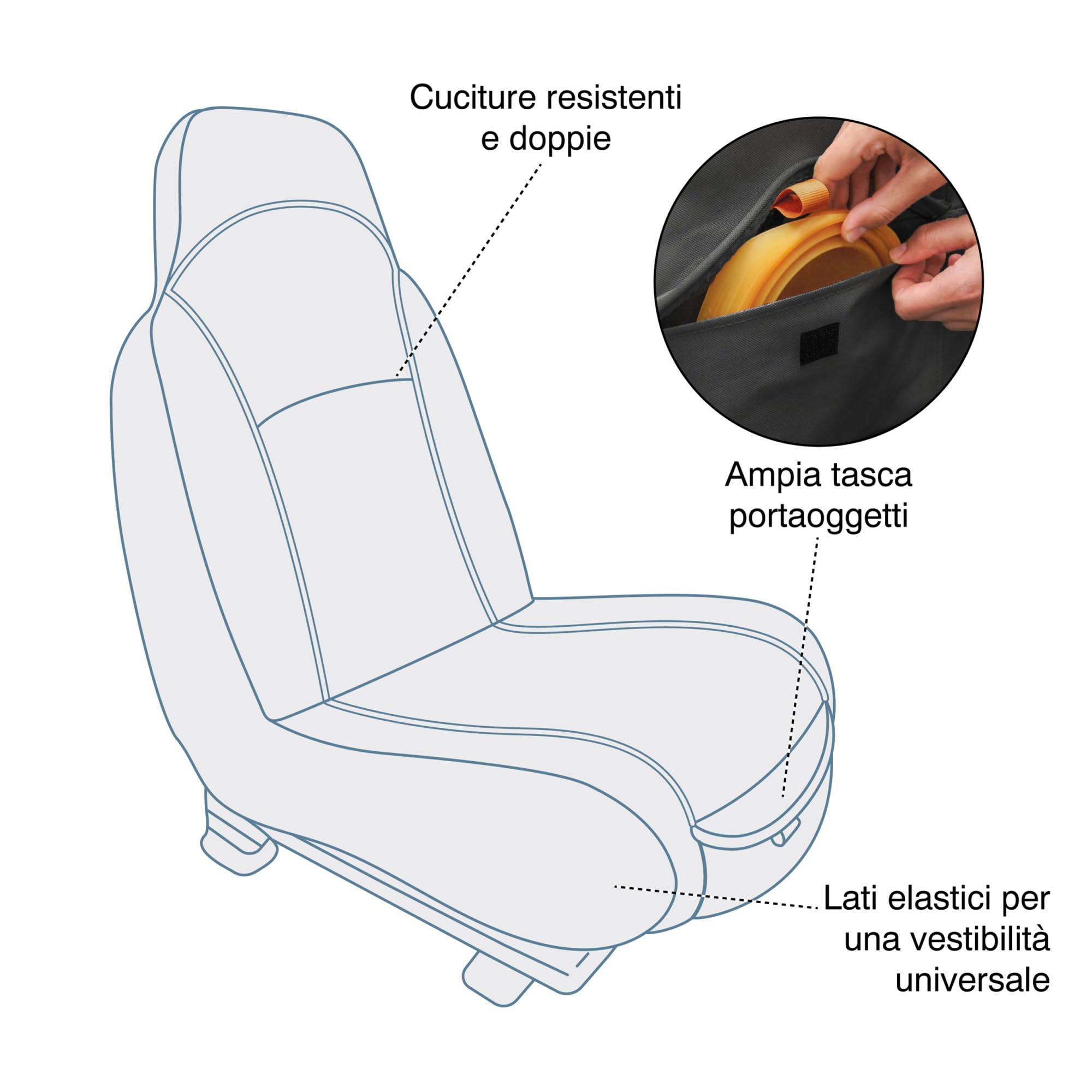 Kurgo Rover - Coprisedile Auto per Cani per Sedile Anteriore con Rivestimento Impermeabile, Cinghie Regolabili, Protezione Antigraffio e Ampia Tasca Portaoggetti