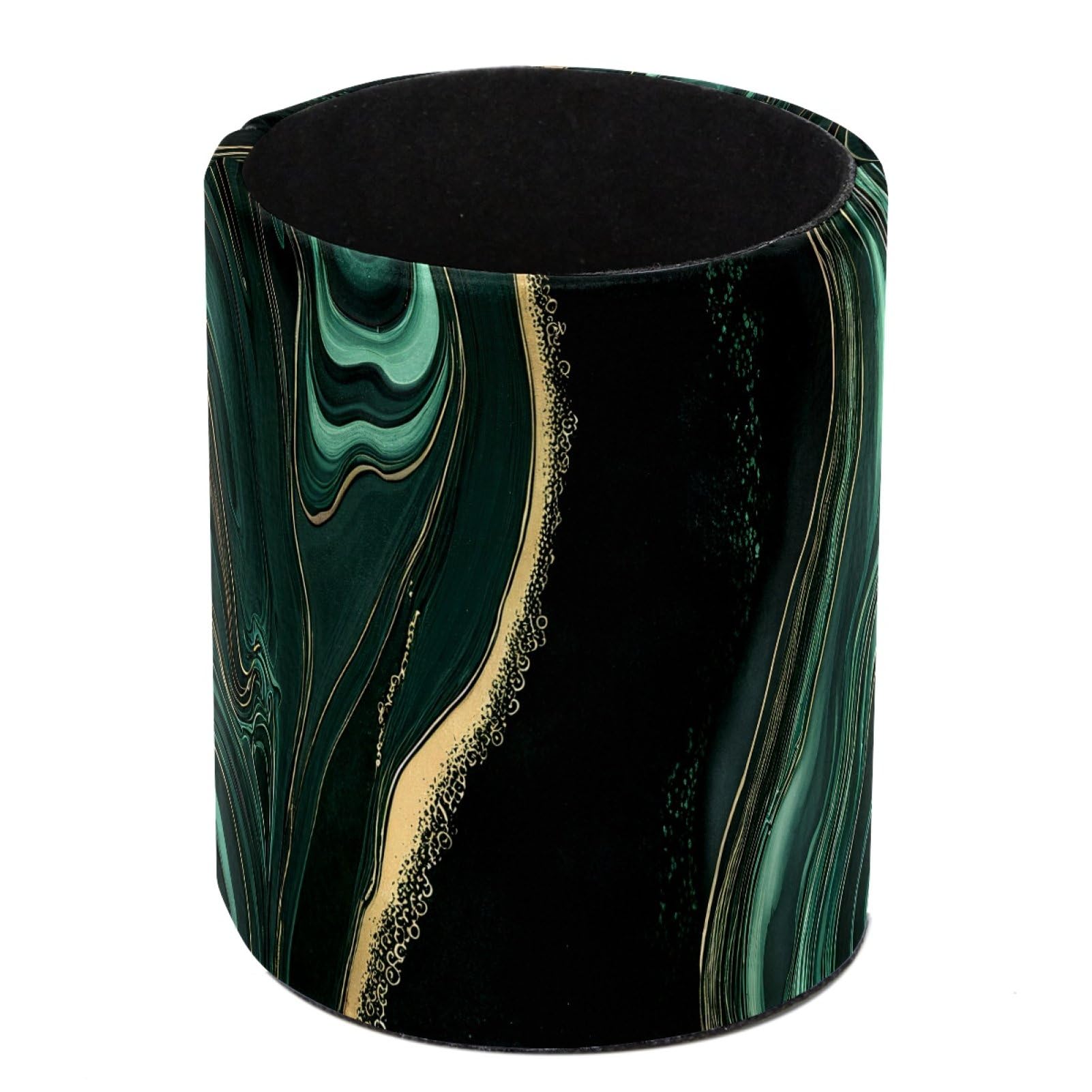 HEOEH Green Marble Pen Holder for Desk, PU Leather Pencil Holder Pen Cup Marker Holder Makeup Brush Holders, Desk Accessories & Workspace Organizers for Home, Office