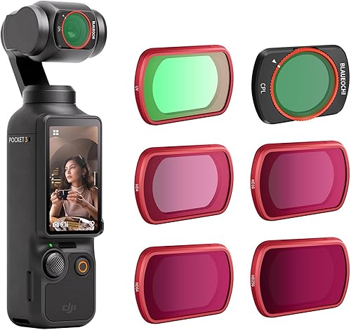 Miniatura 7 de Juego de 6 filtros ND para DJI OSMO Pocket 3 Creator Combo incluye UV, CPL, ND4, ND16, ND32, ND64, ND256, Kit de filtros de lente magnéticos,