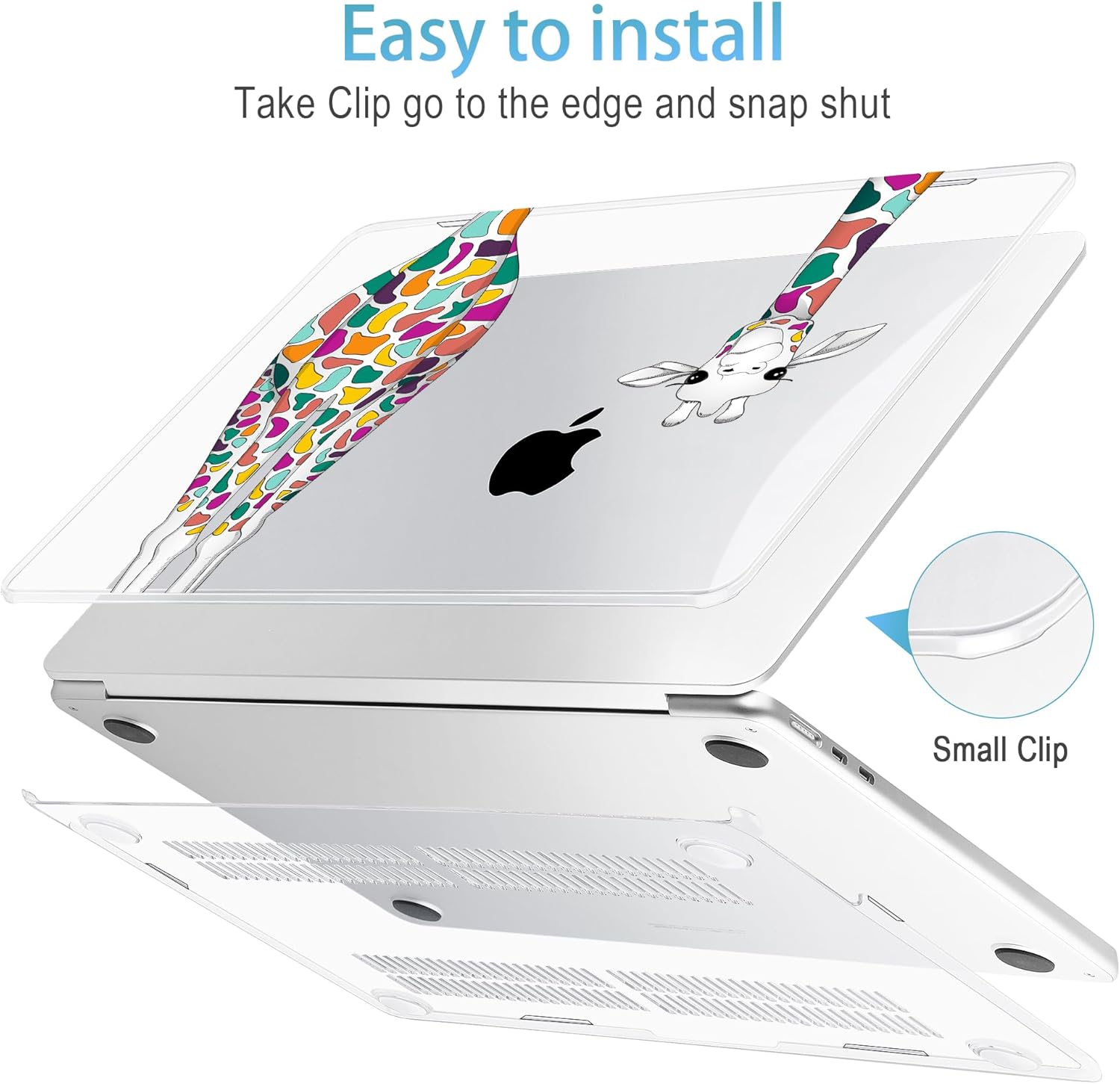 Mektron for 2025 M4 MacBook Air 13.6 Inch A3240 Case Fits 2023 A2681 M2 2024 A3113 M3 Chip with Liquid Retina Display Touch ID, Printed Plastic Hard Shell Cover for MacBook Air 13.6", Giraffe - Image 4