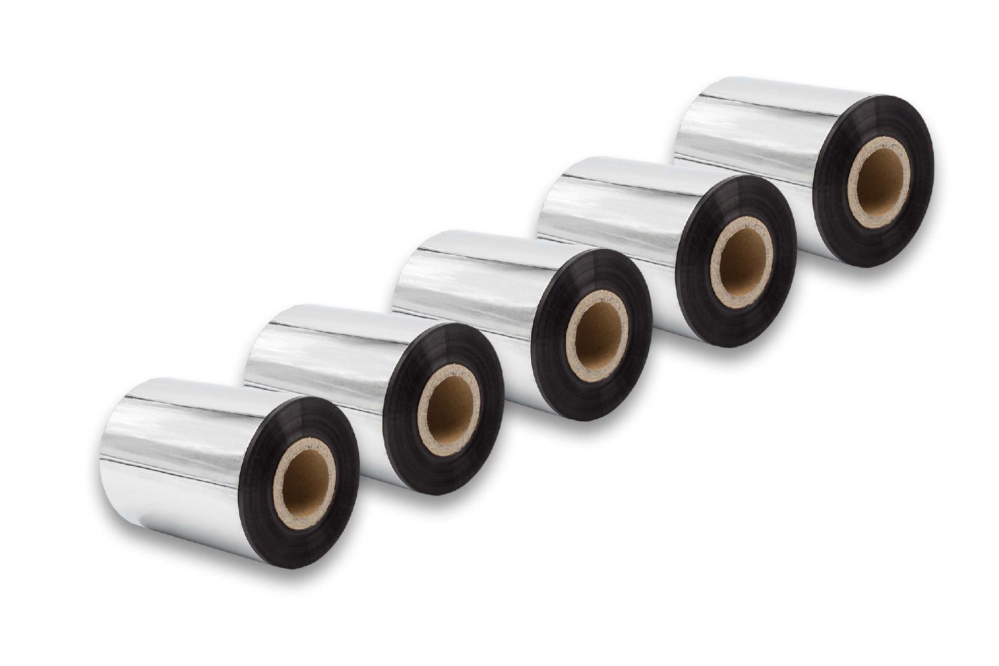 vhbw 5x nastro trasferimento termico compatibile con TSC TTP-384M etichettatrice, indelebile, 80mmx300m, cera di qualità plus