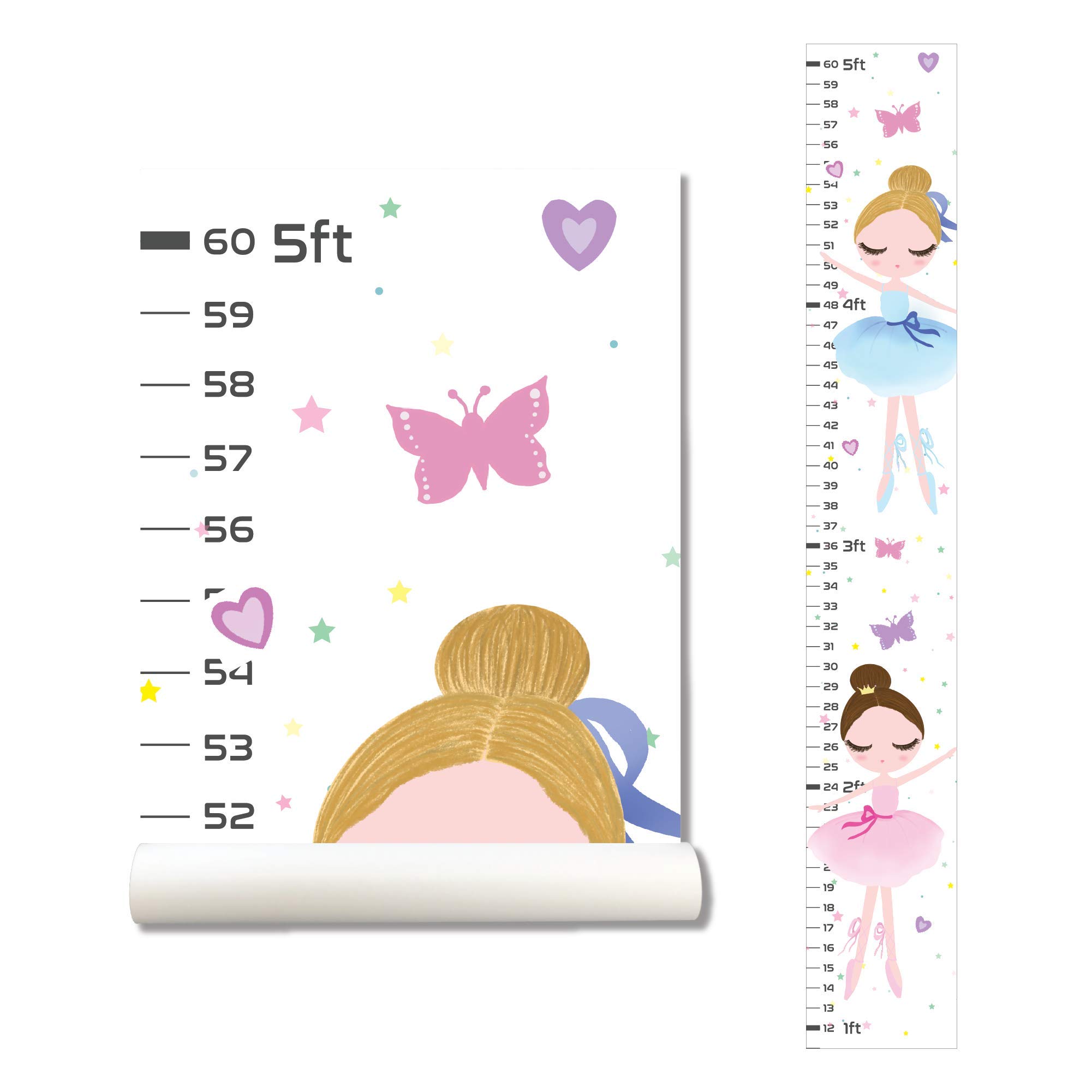 Buy Ballerina Wall Sticker Growth Chart for Kids, Height Chart for Boys