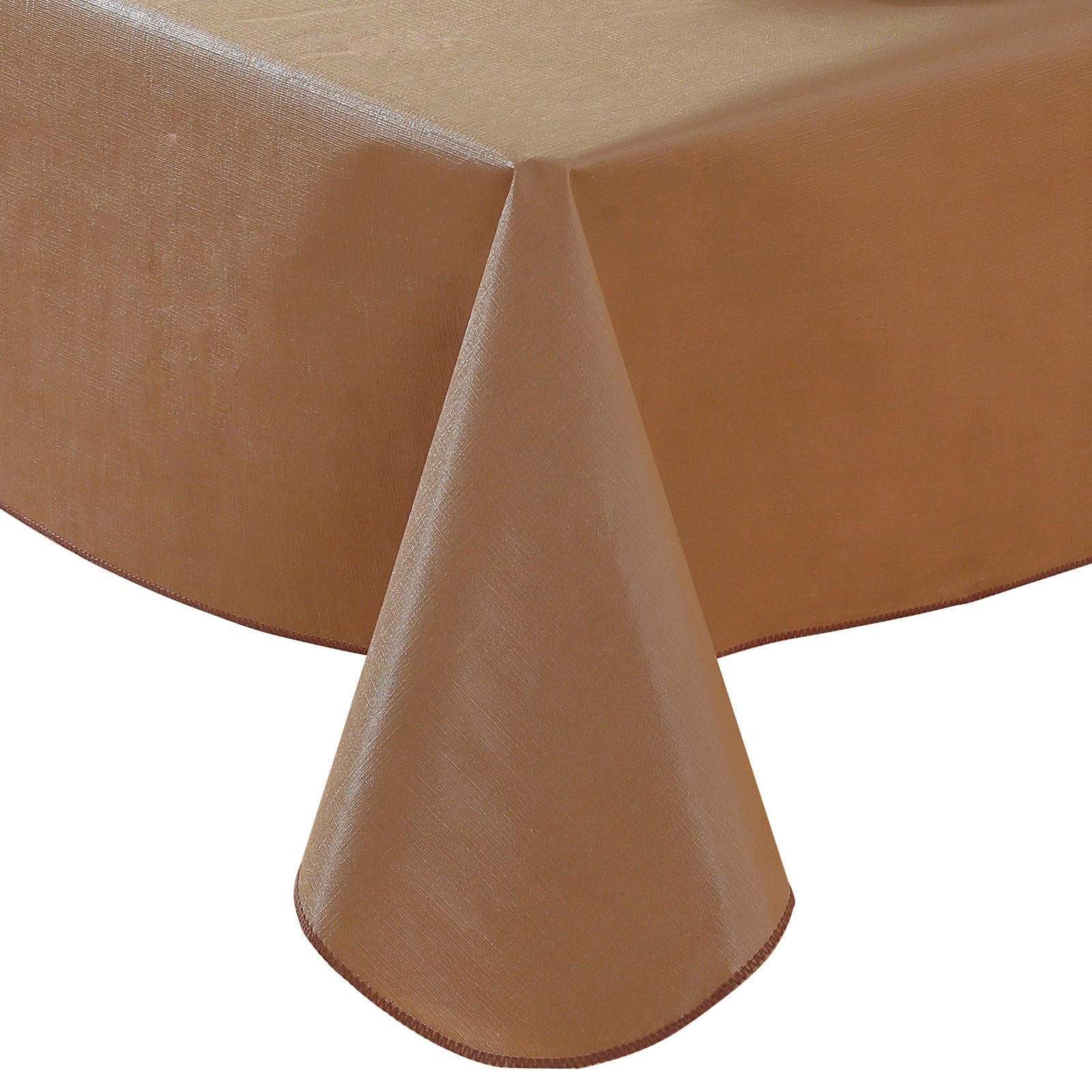 Rechteckige Tischdecke, wasserdichtes Vinyl, Flanell-Rückseite, Kunststoff-Tischdecke, Picknick, Party-Tischdecke, abwischbare Tischdecken für den Innen- und Außenbereich (Dark Coffee, 152,4 x