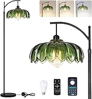 Vista 22 de Lámpara de pie con diseño de árbol de 3 bombillas; alta, rústica, estilo rural, industrial y boho, pantalla de mimbre y bambú; para sala de estar