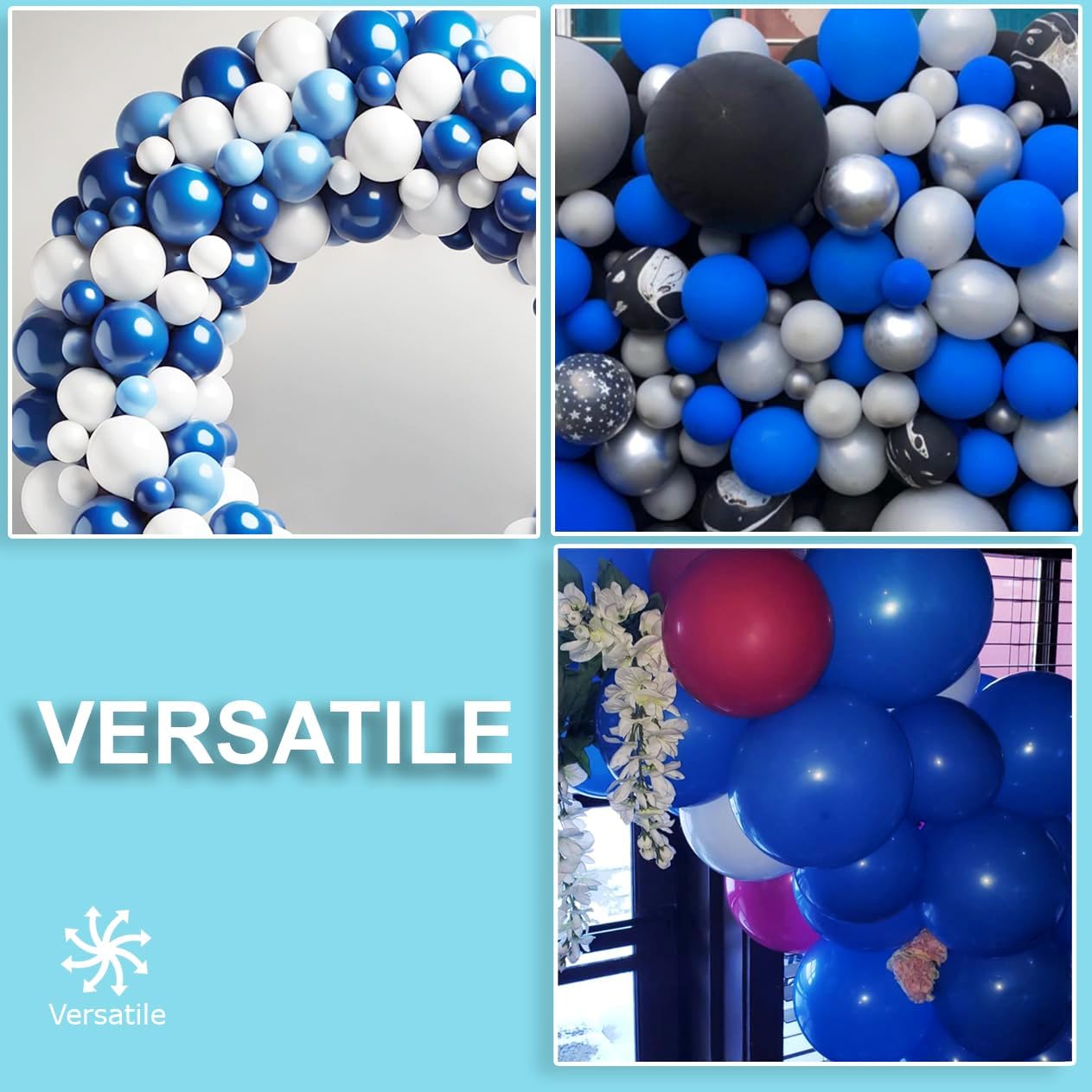 Allgala Latex Balloons for Parties | Helium Grade Bulk Balloon Pack | Ideal for Birthday Party Decorations, Baby Shower, Christmas Party | Colored Balloons for Events | 100ct 12" - Royal Blue