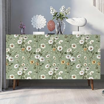 Livebor Floral Peel and Stick Wallpaper Green Wallpaper 16.9in x118.1in