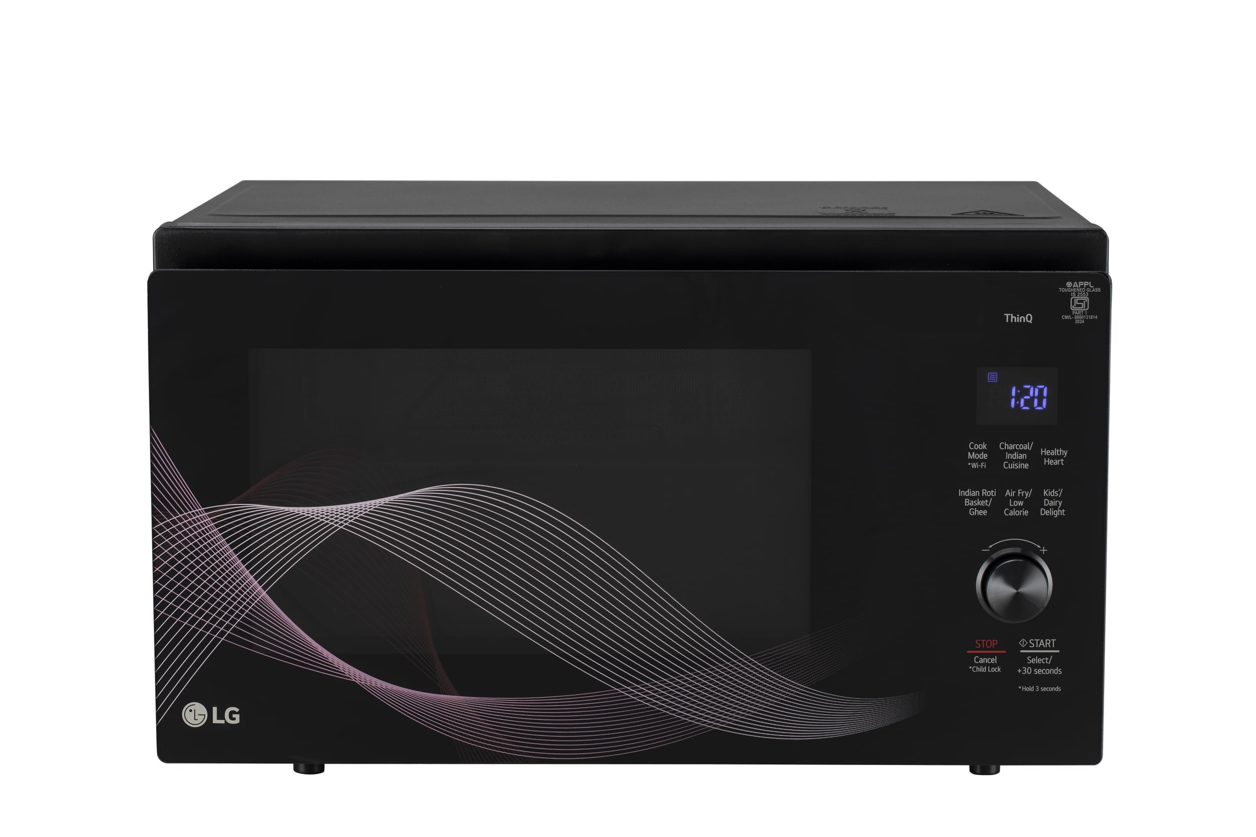 LG 32 L, Convertible Microwave Oven with Air Fry, Charcoal Lighting Heater, Wi-Fi Enabled (MJEN326UHWF, Black, Motorised Rotisserie, 60 Air Fry Recipe, 40 Scan to Cook Recipes & 431 Auto Cook Menu)-image-6
