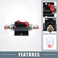 Vista 3 de Disyuntor de reinicio de automóvil 125A DC 12-48V Disyuntor de fusibles para audio de automóvil, inversor de interruptor estéreo de barco marino