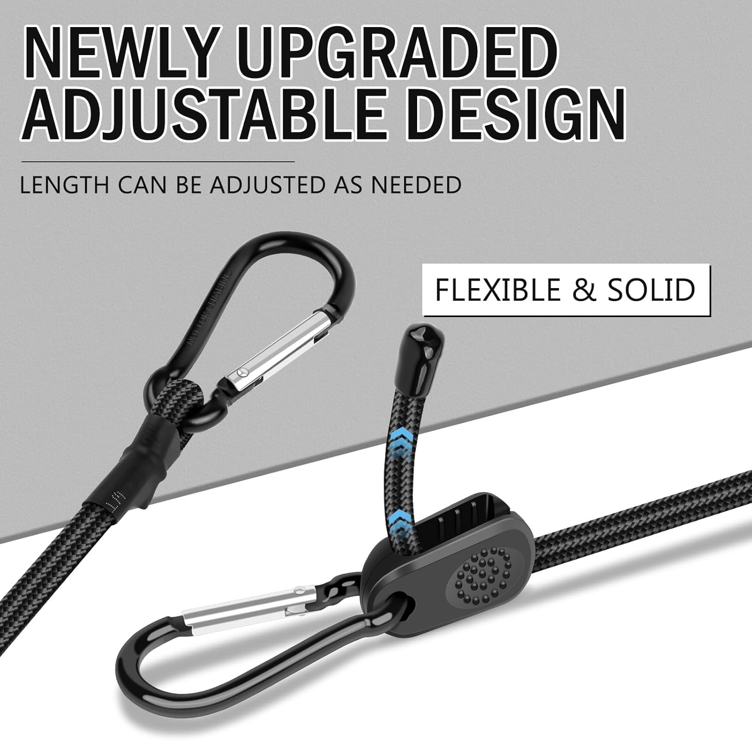 Adjustable Bungee Cords with Hooks 18 Inch, 8 Pcs Adjust from 7" to 18" Carabiner Bungee Cords Heavy Duty Outdoor for Camping, Cargo, Bike,Tarps, Tents, Bike, Luggage, Boats,etc
