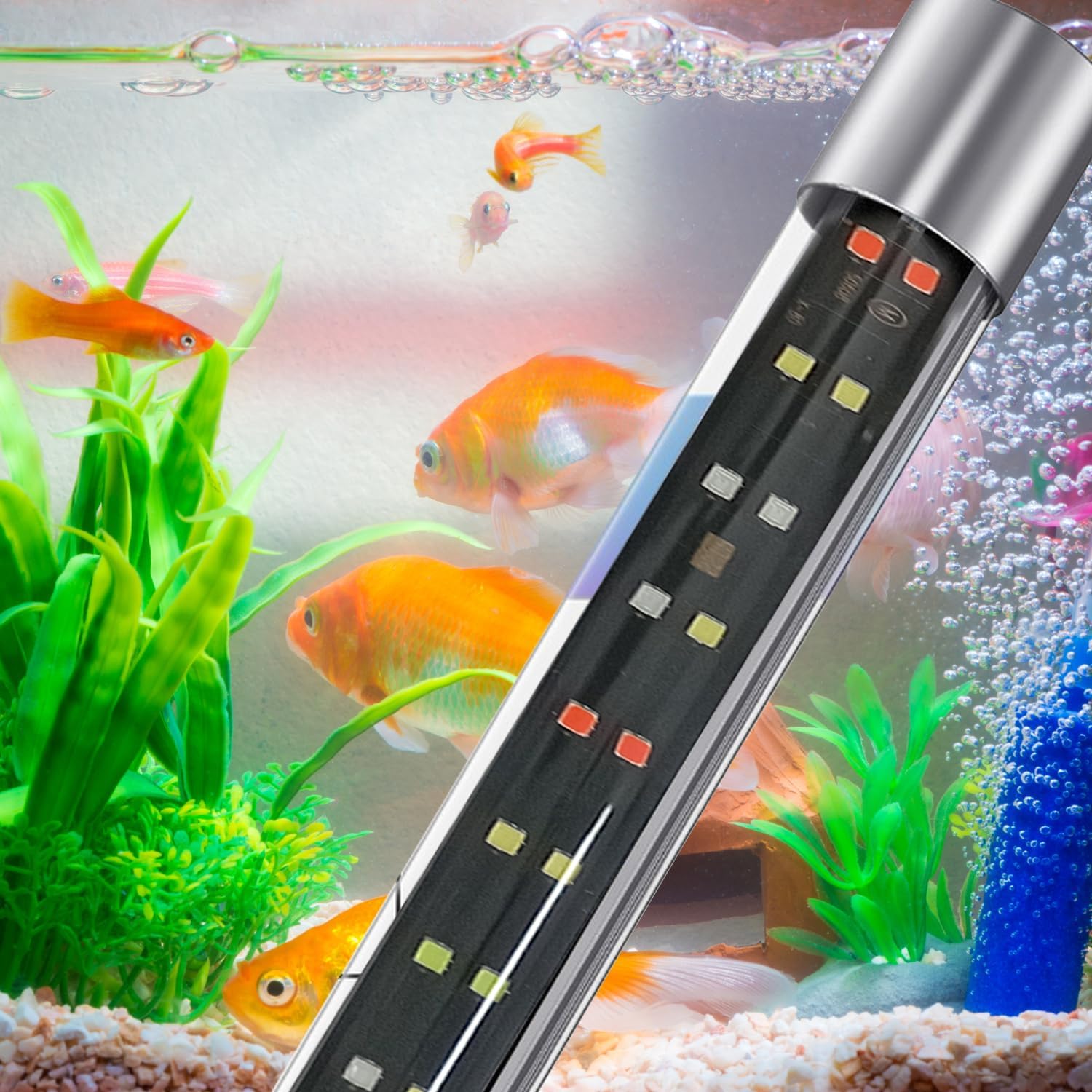 JAINSONS PET PRODUCTS Minjiang Glass Aquarium Led Light, Fully Submersible (Waterproof) Led Lamp for Fish Tank Adjustable Led Light with 2 Suction Cup Three Colour LED (MJ-K-80 | 72 CM)-image-37