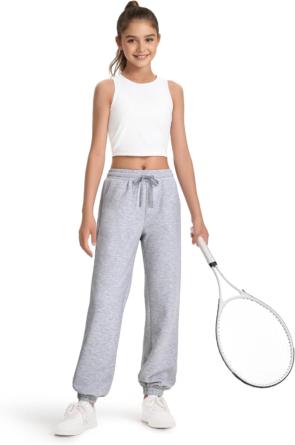 Girls Sweatpants Athletic Joggers with Drawstring Waist and Pockets, Great for Teen Girls (Size: 7-14 Years) - Image 4