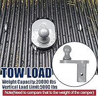 Vista 3 de GNXA4085 - Extensor de bola de desplazamiento de 4 pulgadas compatible con enganches de cuello de cisne Turnoverball para remolque, 20000 libras