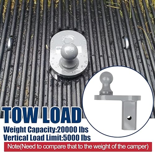 Miniatura 3 de GNXA4085 - Extensor de bola de desplazamiento de 4 pulgadas compatible con enganches de cuello de cisne Turnoverball para remolque, 20000 libras