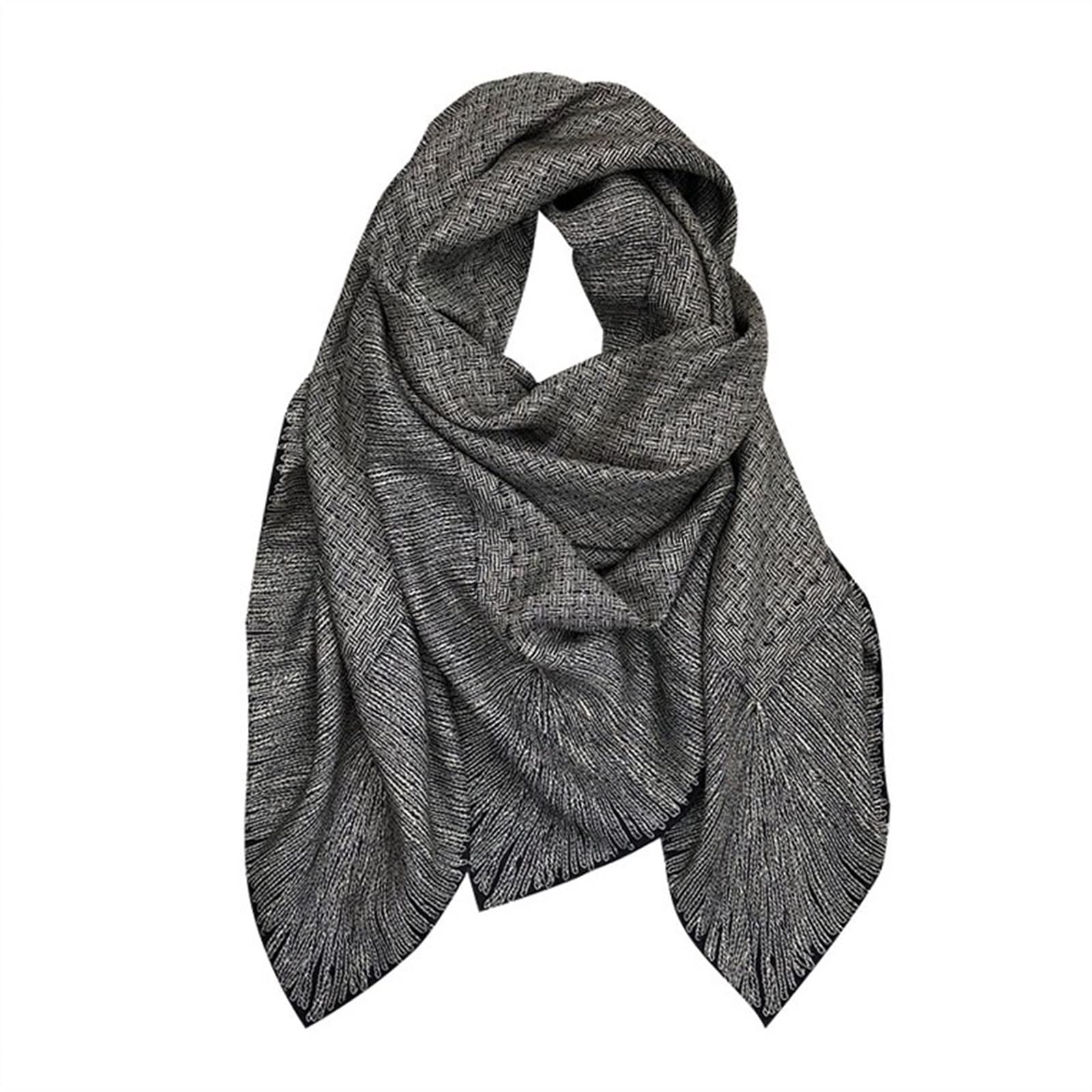 Shawl Classic Woven Solid Silk Twill Generous Scarf Mulberry Silk Scarf Shawl Soft and Smooth Scarf Gift for Woman Scarf (Grey 135 * 135cm)