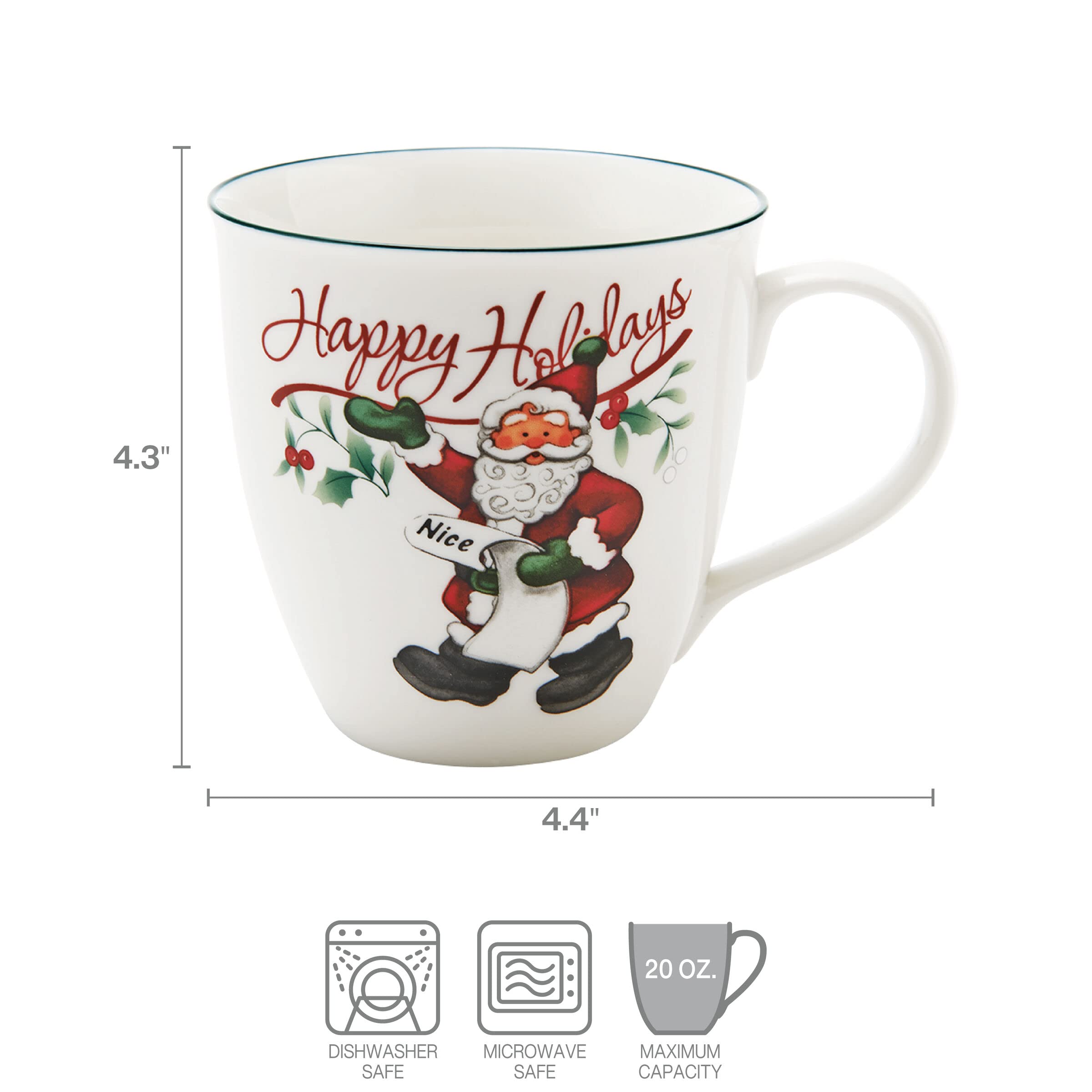 Amazon.com | Pfaltzgraff Winterberry Mug Porcelain Naughty And