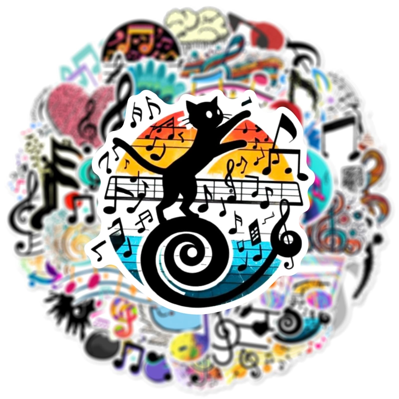 Music Motivational Stickers 50Pcs Music Stickers for Water Bottles Vinyl Waterproof Stickers for Water Bottles Laptops Scrapbook Guitar,Love Music Stickers Bulk for Kids Adults Teens,Party Supply - Image 4
