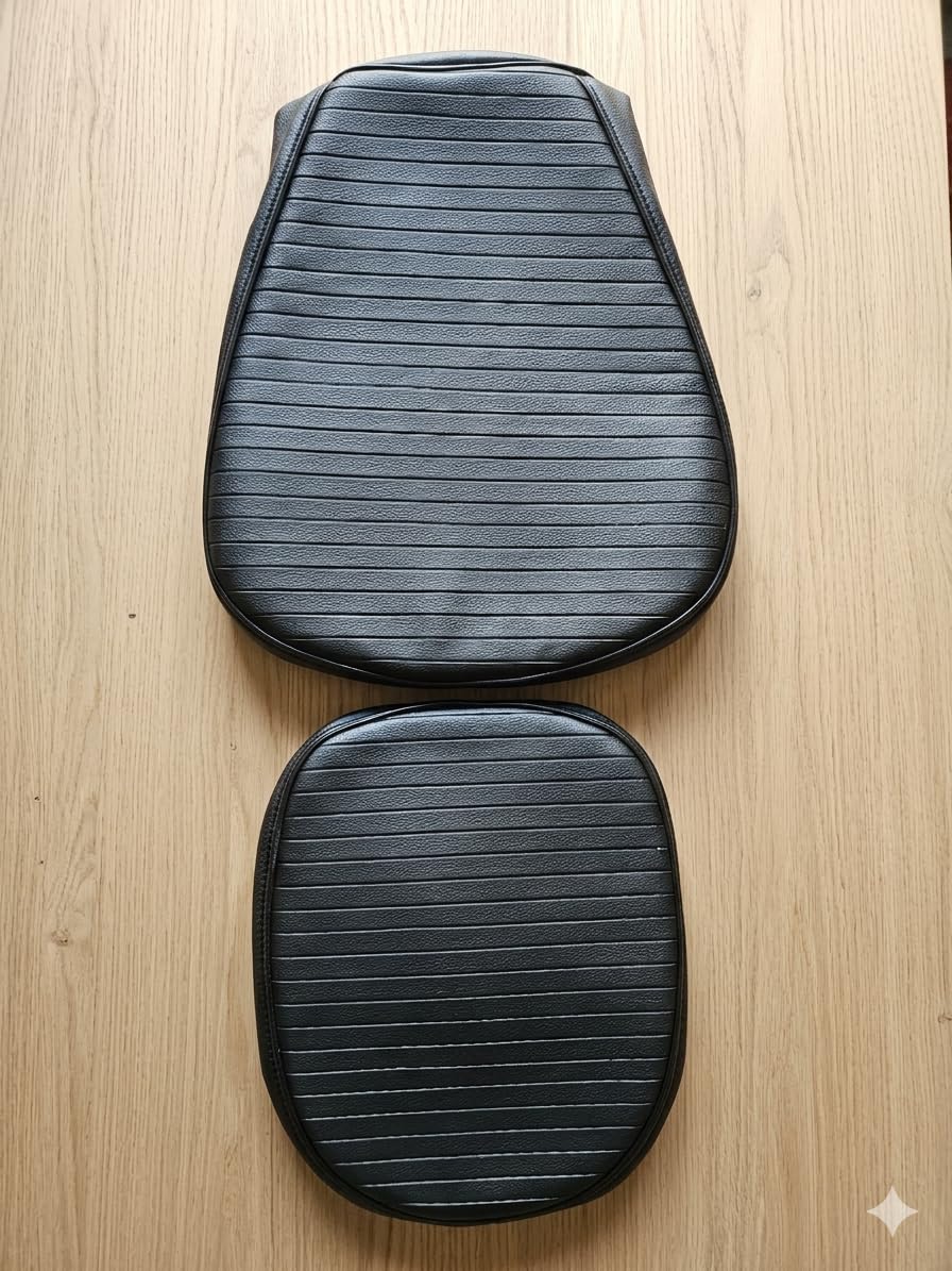 Seat Cover Compatible with RE Classic 350 Reborn, Black | Ribbed Stitching, Front & Rear Set-picture-32