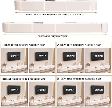 Wall-Mounted Floating TV Stand Entertainment Center with Storage Cabinet for Living Room, 160CM/62.9 Media Console, Modern Large TV Bench, Stylish Home Furniture Solution