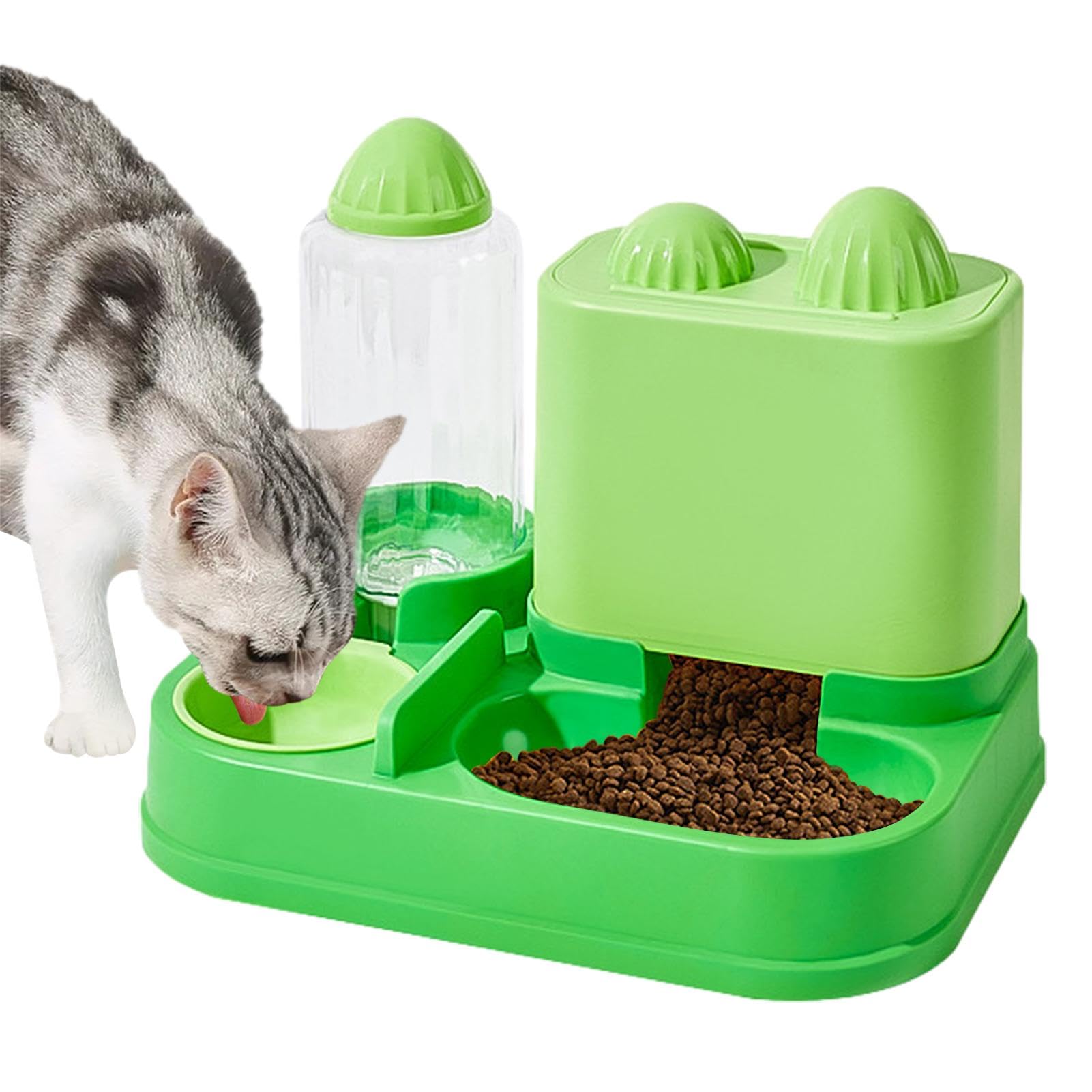 Ciotole per gatti – 2 in 1 per /cactus cane gatto ciotole abbeveratoio automatico | fontana per animali domestici con ciotola per cibo per cani cuccioli e gattini | Set di ciotole per acqua e cibo per animali domestici d