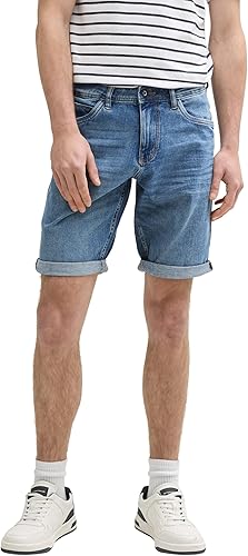 Tom Tailor Slim fit korte jeans van katoenmix, model 'JOSH' in donkerblauw online kopen | P&C