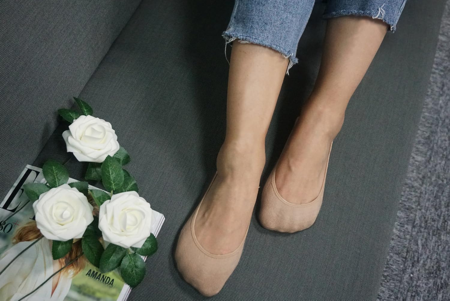 Toes Home No Show Socks Womens, Ultra Low Cut Liners Non Slip Footies for Flats Hidden Invisible Boat Summer 3 to 8 Pairs