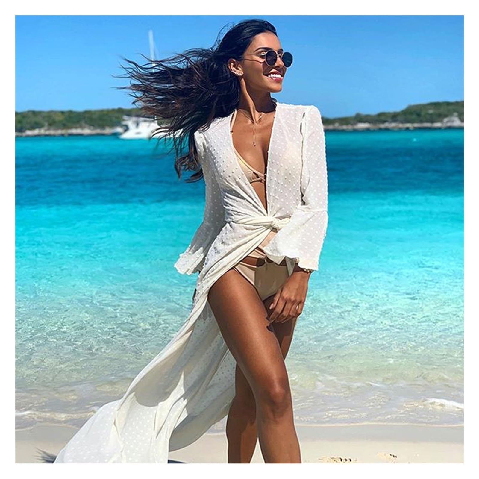 Vestido Playa Mujer Vestido de playa Long Beach Cover up Mujer Traje de baño Bikini Túnica Bata larga Ropa de playa Traje